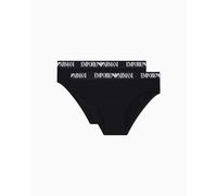 Slip EMPORIO ARMANI "Slip ESSENTIAL COTTON 2er Pack", Damen, Gr. S, schwarz, Obermaterial: 95% Baumwolle CO. 5% Elasthan EL., Unterhosen Slip (86721937-S) schwarz
