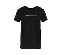 EMPORIO ARMANI Damen T-Shirt, Rundhals - ESSENTIAL COTTON, Regular Fit, Logo Schwarz XS