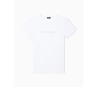 Emporio Armani Damen T‑Shirt ESSENTIAL COTTON Rundhals, Regular Fit, Logo Weiß L