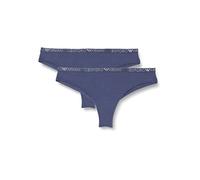 Emporio Armani Women's 2-Pack Brazilian Brief Basic Cotton Bikini Style Underwear, Denim, XL (2er Pack)