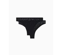 Emporio Armani Women's Allover Eagle Mesh 2-Pack Brazilian Half Slip, Black, L, Schwarz, L