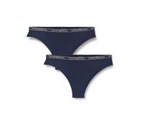 Emporio Armani Women's Essential Studs 2-Pack Brazilian Half Slip, Blue, M, blau, M