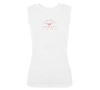 EMPORIO ARMANI Women's Iconic Stretch Cotton Logoband Loungewear Tank, WHITE, M