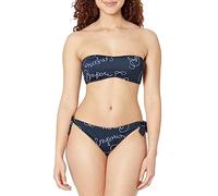 Emporio Armani Women's Logomania Band and Bow Brazilian Bikini, Marine/White, Small