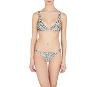 Emporio Armani Women's Lurex Textured Yarn Triangle and Brief Bikini Set, Print Animalier, M