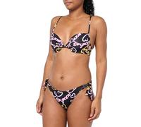Emporio Armani Women's Push-Up Bra & Bow Brief Logomania Bikini Set, Black/Heart Logo PR, L