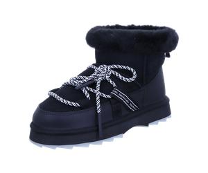 emu Australia EMU Blurred Micro Boots Stiefeletten schwarz Schaffell Waterproof W13129 für Damen, schwarz, Größe 38 EU