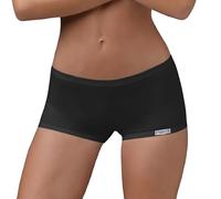 EMY Culotte Damen-Boxershorts aus elastischer Baumwolle | natürliche Unterwäsche ohne Mikrofaser | Weiß Schwarz Nude | Größen 2-5 (S-XL) | Komfort für Fitness, Tanz und Freizeit, Schwarz , L