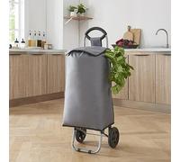 [en.casa] Einkaufstrolley Nørre klappbarer Einkaufswagen 93 x 32 x 30 cm Einkaufsroller bis 30 kg Transportwagen mit großer Ladekapazität Handwagen mit Rollen Dunkelgrau/Schwarz