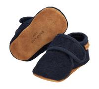 EN FANT Woll-Krabbel- und Hausschuhe mit Klettverschluss 21 blau gestrickt