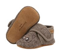 EN FANT Woll-Krabbel- und Hausschuhe mit Klettverschluss Bär 23 braun gestrickt