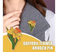Enamel Pin Badge for Women Men, Daffodil Flower Brooch Pin 4cm