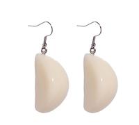 ene Creolen Für Mädchen Lustige realistische Lebensmittel-Spiel-Knoblauch-Ohrringe, personalisierte süße kreative 3D-Gemüse-Ohrringe Ohrringe Silber 925 Mädchen (Beige, One Size)