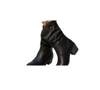 ENEN Cowboystiefel Damen PU-Leder Weiter Schaft 36-42EU Klassisch Western Stiefel Komfortabel Reißverschluss - für Country Musik Hochzeit und Alltag (Schwarz,39)