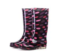 ENEN Gummistiefel Damen Herren 36-41, regenstiefel Halbhoch Wasserdicht Gummistiefel Unisex Erwachsene Rutschfesten für Winter, Outdoor, Garten, Wandern (329 rosa Punkte,37)