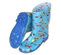 ENEN Gummistiefel Kinder 21-23, Gummistiefel Mädchen und Jungen Kurze Wasserdichte Bequeme Federleichte Regenstiefel Kinder Regenstiefel für Kindergarten Schule Outdoor, Cartoon Druck (Auto,23)