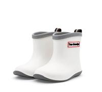 ENEN Gummistiefel Kinder Gr 22-30, Gummistiefel Mädchen und Jungen Wasserdichte Regenschuhe Kleinkind Leicht Bequeme für Kindergarten, Schule, Outdoor (TR1 Grau & Weiß,28)