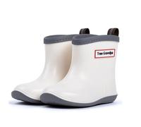 ENEN Gummistiefel Kinder Gr 22-30, Gummistiefel Mädchen und Jungen Wasserdichte Regenschuhe Kleinkind Leicht Bequeme für Kindergarten, Schule, Outdoor (TR6 Grau-Weiß,22)