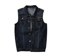 ENEN Herren Denim Vest Weste Retro-Jeansweste Ärmellos, Oberbekleidung Multi-Pocket Outdoor Fotografie Angeln Camping Weste Reisen Wandern Gilet Jacke