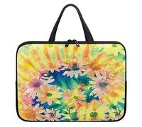 ENEN Mode Laptoptasche mit Tie-Dye Drucken Neopren Wasserdicht Stoßfest Laptop Hülle Taschen Business Büro Arbeit Computertasche, Notebook Schutzhülle für Herren Frauen (15 Zoll,Gänseblümchen)