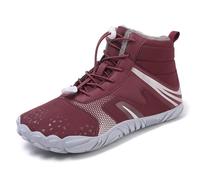 ENEN Snow Boots Waterproof Women Mens Size 5.5-10.5, Slip On Snow Boots Ladies Anti Slip Winter Warm Shoes Outdoor Work Waterproof Lightweight for Cold Weather Hiking (YN9 Burgund,37)