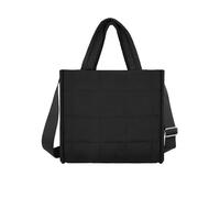 Energather Tote Bag Shopper Damen, Nylon Leicht Puffer Handtasche Damen Wasserdicht Taschen mit Abnehmbarem Schultergurt, Casual Schultertasche Crossbody Tasche für Reisen, Arbeit (Schwarz)