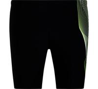 Badehose MCKINLEY "HE.-BADEHOSE NORM JAMMER M", Herren, Gr. 6, N-Gr, schwarz (schwarz, grün lime), Web, Polyamid, unifarben, Badehosen Badehose, körpernahe Passform, elastischer Bund, schnelltrocknend