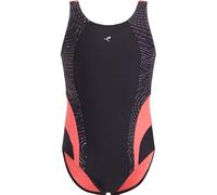 Badeanzug MCKINLEY "MÄ.-SCHWIMMANZUG NORA G", Mädchen, Gr. 116, N-Gr, schwarz (schwarz, rot light, aop), Single Jersey, Polyamid, unifarben, Badeanzüge Badeanzug, für Kinder, sportlicher Schnitt, mit 