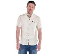 engbers Herren Herren Kurzarm-Hemd mit Leinenanteil, Beige, 38380, Beige in Größe 3XL