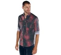 engbers Herren Herren Langarm-Hemd Gemustert, Dunkelrot, 37661, Dunkelrot in Größe 6XL