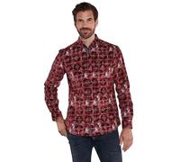 engbers Herren Herren Langarm-Hemd Gemustert, Rot, 35603, Rot in Größe XL