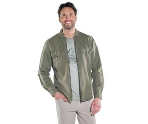 engbers Herren Herren Overshirt in Halbleinen-Qualität, Oliv, 38661, Oliv in Größe M