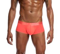 Enge Boxershort Herren Unterhosen Männer Hipster Kurz Retroshorts Baumwolle Trunks Bequem Stretch Herrenunterwäsche Sportunterhosen Orange XL