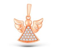 Engel-Anhänger aus 585 Rotgold mit Zirkonia Golders