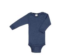 Engel Baby Body Langarm, 70% Wolle (kbT) und 30% Seide (Marine, 98-104)