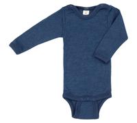 Engel Baby Body Langarm, 70% Wolle (kbT) und 30% Seide (Marine, 86-92)