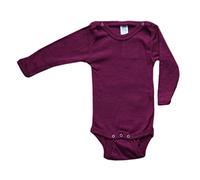 Engel Baby Body Langarm, Wolle Seide, Orchidee, 74-80