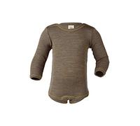 Engel Baby Body Langarm, Wolle Seide, Walnuss, 50-56 | Dehnbar