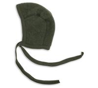 ENGEL - Woll-Fleecemütze BONNET zum Binden in schilf melange grün Gr.62/68