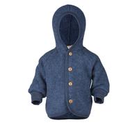 Engel Baby Jacke mit Kapuze Wollfleece (blau Melange, 50-56)