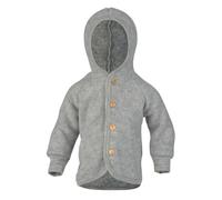 Engel Baby Jacke mit Kapuze und Knöpfen aus Schurwolle / Fleece 50/56 Hellgrau melange