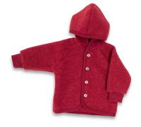 Engel Baby Jacke mit Kapuze Wollfleece (Jaspis Melange, 50-56)