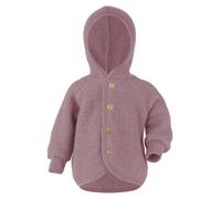 Engel Baby Jacke mit Kapuze und Knöpfen aus Schurwolle / Fleece 50/56 Rosenholz