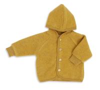Engel Baby Jacke mit Kapuze und Knöpfen aus Schurwolle / Fleece 50/56 Safran melange