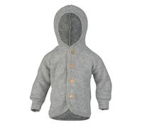 Engel Baby Jacke mit Kapuze Wollfleece, Hellgrau Melange, 86/92