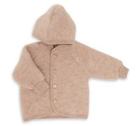 Engel Baby Jacke mit Kapuze und Knöpfen aus Schurwolle / Fleece 86/92 Sand melange
