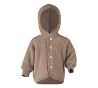 Engel Baby Jacke mit Kapuze und Knöpfen aus Schurwolle / Fleece 86/92 Walnuss melange