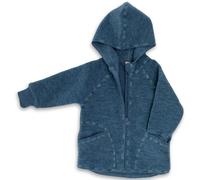 Engel Baby Jacke mit Kapuze und Reißverschluss aus Merinoschurwolle/Wollwalk 110/116 Pazifik Melange
