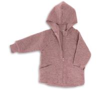 Engel Baby Jacke mit Kapuze und Reißverschluss aus Merinoschurwolle/Wollwalk 74/80 Rose Melange