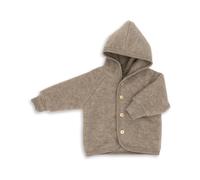 Engel Baby Jacke mit Kapuze und Knöpfen aus Schurwolle / Fleece 62/68 Walnuss Melange